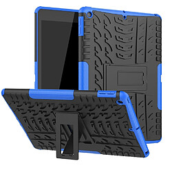 Wewoo Housse Étui Coque Pour iPad 10.2 Texture de pneu TPU + PC antichoc avec support Bleu