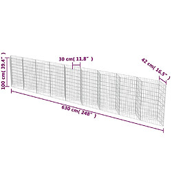 vidaXL Mur de gabion Acier galvanisé 630x30x100 cm pas cher