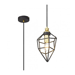 Luminaire Center Suspension 1 ampoule Or peint,Noir sablé