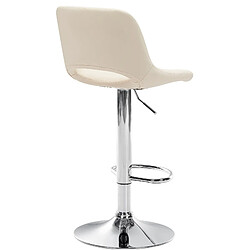 Avis Decoshop26 Tabouret de bar chaise haute x1 avec repose-pieds en PVC crème piètement métallique chromé 10_0004581