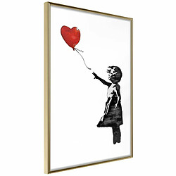 Paris Prix Affiche Murale Encadrée Banksy Girl with Balloon II 20 x 30 cm Or