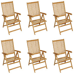 Maison Chic Salon de jardin 7 pcs - Table et chaises d'extérieur - Mobilier/Meubles de jardin Moderne Bois de teck massif -MN85375 pas cher