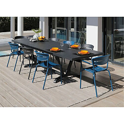 OCEO BY PROLOISIRS Chaises terrasse en aluminium Haora (Lot de 2) bleu.