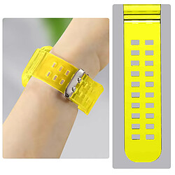 Avizar Bracelet pour Apple Watch 49mm Silicone Bumper Ajustable transparent jaune pas cher