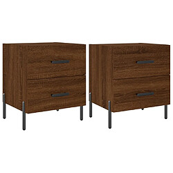 vidaXL Tables de chevet 2 pcs chêne marron 40x35x47,5 cm