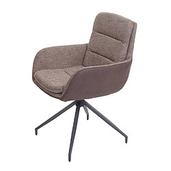 Avis Mendler Chaise de salle à manger HWC-K32 pivotante position auto, tissu/textile ~ marron - marron foncé