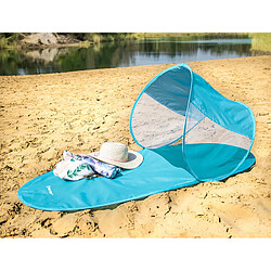 Avis TRACER Tapis de plage avec protection solaire Couverture de plage Couverture de pique-nique Taud de soleil 145 x 70 cm Outdoor Couverture Imperméable Rapidement Pliable Portable Bleu