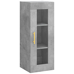 Acheter vidaXL Buffet haut Gris béton 34,5x34x180 cm Bois d'ingénierie