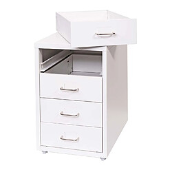 Decoshop26 Caisson à tiroirs armoire de bureau 48x28x41 cm 4 tiroirsen acier blanc 04_0008261