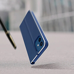 Avizar Housse iPhone 12 / 12 Pro Étui Porte-carte Support Vidéo Effet Carbone bleu nuit pas cher