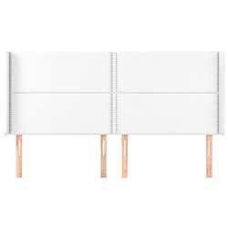 Avis Maison Chic Tête de lit scandinave avec oreilles,meuble de chambre Blanc 163x16x118/128 cm Similicuir -MN39076