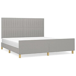 Maison Chic Lit adulte - Cadre Structure de lit avec tête de lit Contemporain Gris clair 160x200 cm Tissu -MN56299