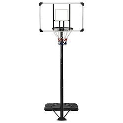 vidaXL Support de basket-ball Transparent 256-361 cm Polycarbonate