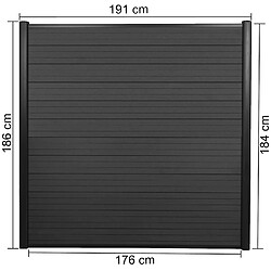 Avis Mendler WPC pare-vue Sarthe, abat-vent, clôture, poteau en aluminium ~ lot de 2, 3,75m, anthracite