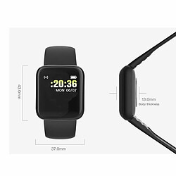 Montre iWear M7 Smart & Fit avec Full Touch 1,3'' IPS Contrôle multimédia / HR / Tension artérielle / Social Black