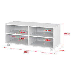 Avis Meuble de rangement à roulettes Gränne 90 x 35 x 41 cm blanc mat [en.casa]