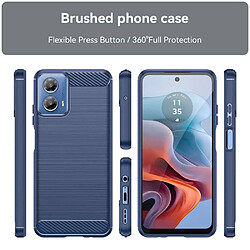 Htdmobiles Coque pour Motorola Moto G34 5G - housse etui silicone gel carbone + verre trempe - BLEU FONCE