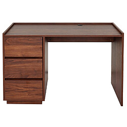 Decoshop26 Bureau table d'ordinateur avec passe-câble intégré 78 x 121 x 60 cm aspect noyer 04_0006055