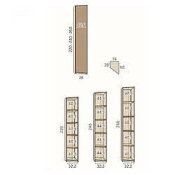 Inside 75 Armoire dressing d'angle chambre structure Elegant façade Blanco Laquée hauteur 240 cm