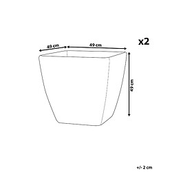 Avis Beliani Lot de 2 cache-pots gris 49 x 49 x 49 cm ZELI