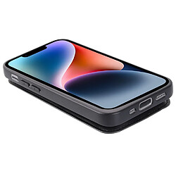 Coque en TPU + PU fermeture magnétique, anti-chute avec porte-cartes pour votre iPhone 14 - noir