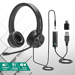 Acheter Advance Casque Micro stéréo filaire 3 en 1 Jack 3.5 mm pour Smartphone adaptateur USB vers USB Type-C microphone flexible omnidirectionnel