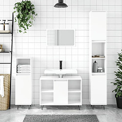 Maison Chic Armoire de salle de bain,Meuble de rangement,Meuble haut blanc brillant 30x30x100 cm -GKD785633