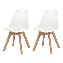 vidaXL Chaises à manger lot de 2 Blanc Plastique 