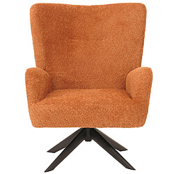 Mendler Fauteuil lounge HWC-N65, fauteuil cocktail fauteuil rembourré fauteuil relax, pivotant, tissu/textile chenille métal ~ terracotta pas cher