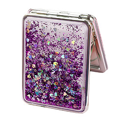 voyage compact double face miroir de maquillage portatif grossissant miroir pliant violet-carré