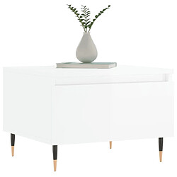 Avis Maison Chic Table basse,Table Console Table d'appoint, Table pour salon blanc brillant 50x46x35 cm bois d'ingénierie -MN85661