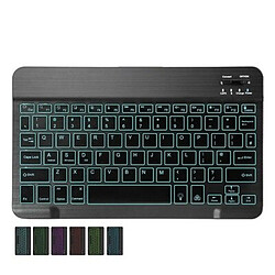 Universal Clavier sans fil Bluetooth Lampe RGB Clavier 10 pouces Mini clavier rechargeable Ordinateur mobile pour Lenovo Apple iPad | Clavier (noir)