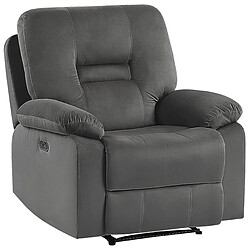 Acheter Beliani Fauteuil BERGEN LED Velours Gris foncé