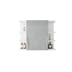 ML DESIGN MODERN LIVING Armoire à miroir salle de bain mueble cabinet toilette murale blanc 80x64x21 cm