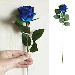 Fleurs Artificielles Élégantes Rosacées Rose Bouquet Décoration Bleu pas cher