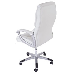 Avis Decoshop26 Fauteuil chaise de bureau sur roulettes XXL pivotante en synthétique blanc 04_0001908