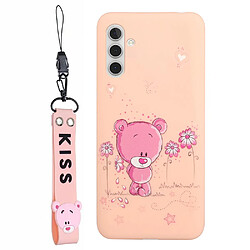 Coque en silicone avec lanière rose clair pour votre Samsung Galaxy A13 5G