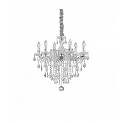 Ideal Lux Suspension Chromée en cristal FLORIAN 6 ampoules