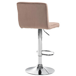 Avis Decoshop26 Lot de 2 tabourets de bar en velours marron avec coutures décoratives pied en trompette métal chromé 10_0004388