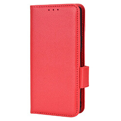 Etui en PU texture litchi rouge pour votre Sony Xperia 5 III 5G