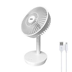 Ventilateur de Bureau EDM Blanc 4 W 16,5 x 18,5 cm Rechargeable USB pas cher