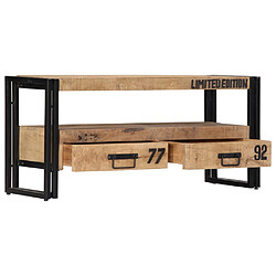 Helloshop26 Meuble TV 100 cm bois massif de manguier