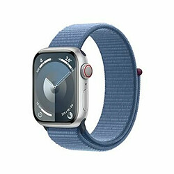 Montre intelligente Apple Watch Series 9 + Cellular 1,9" Bleu Argenté 45 mm