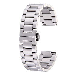 Wewoo Bracelet argent pour Huawei montre intelligente cachée papillon boucle 3 perles en acier inoxydable