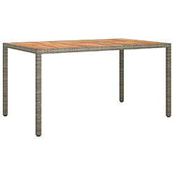 Maison Chic Table de jardin | Table d'extérieur 150x90x75 cm Résine tressée bois d'acacia Gris -GKD82713