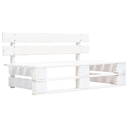 vidaXL Canapé central palette de jardin Blanc Bois de pin imprégné