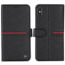 Wewoo Housse Coque Pour iPhone XR GEBEI Etui de protection en cuir à rabat horizontal avec supportlogements cartesportefeuille et cadre photo Noir