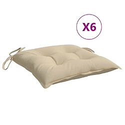 vidaXL Coussins de palette lot de 6 beige 50x50x7 cm tissu oxford