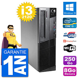 PC Lenovo M92p SFF Intel i3-2120 RAM 8Go Disque Dur 250Go Windows 10 Wifi - Occasion