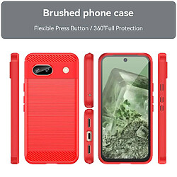 Htdmobiles Coque pour Google Pixel 8a - housse etui silicone gel carbone + verre trempe - ROUGE